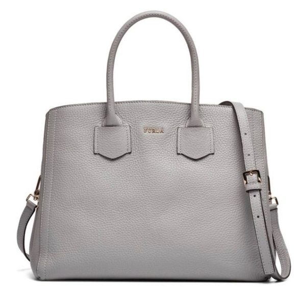 Furla Gray Leather Tote Bag - Picture 1 of 13
